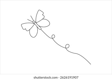 Minimalist butterfly line art simple vector outline vector illustration design