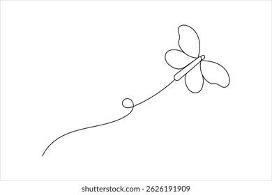 Minimalist butterfly line art simple vector outline vector illustration design