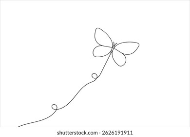 Minimalist butterfly line art simple vector outline vector illustration design