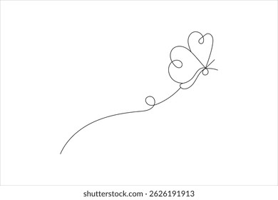 Minimalist butterfly line art simple vector outline vector illustration design