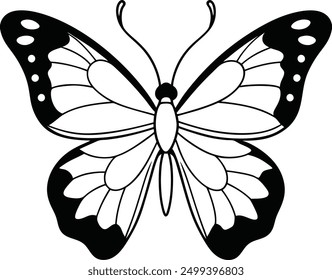 A minimalist butterfly logo created as a vector art illustration, showcasing elegant simplicity and clean lines, perfect for modern design applications.