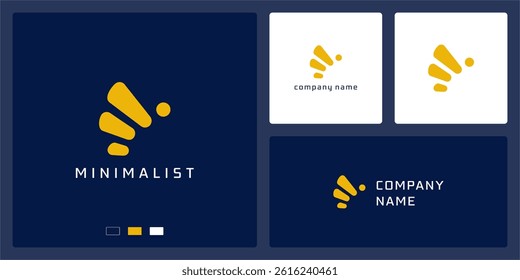 Minimalist butterfly logo design template