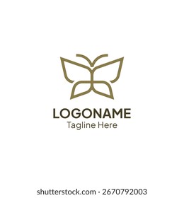 Minimalist Butterfly Logo Design Vector Elegant Line Art Emblem