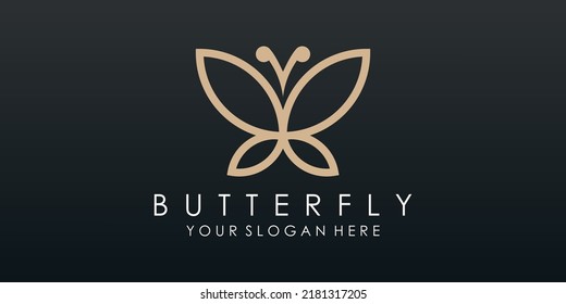 minimalist butterfly logo vector design