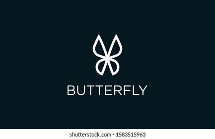 Minimalist butterfly logo.This logo icon incorporate with line art butterfly and brand name in the creative way.