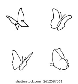 minimalist butterfly symbol logo symbol of beauty and freedom with line art style