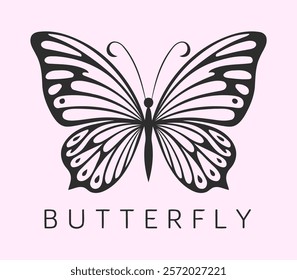 "Minimalist Butterfly Symbol Perfect for Fashion, Lifestyle, and Modern Businesses