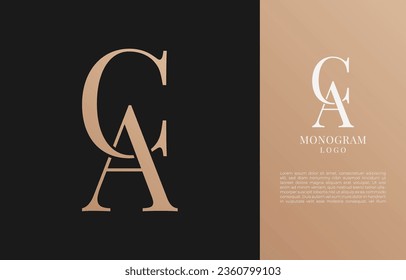 minimalist CA or AC initial letter vintage brand and logo