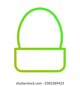 Minimalist Cactus Icon with Gradient Green Line