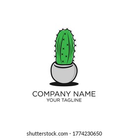 minimalist cactus logo design inspiration, Cactus isolated on white background.EPS 10