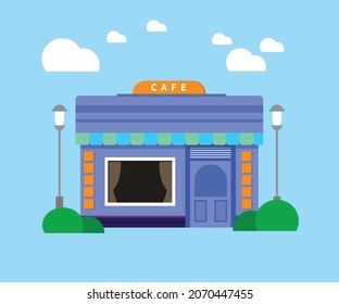 El concepto de cafetería minimalista en la ciudad