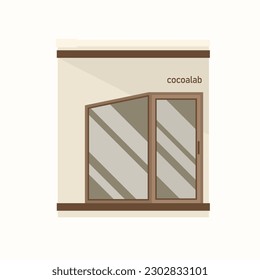 vista frontal de la tienda de cafés minimalista