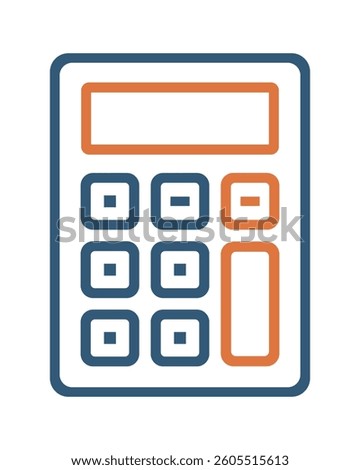 Minimalist calculator icon vector featuring a simple arithmetic tool illustration. Basic math tool symbol with a clean, modern design. Perfect for digital and print.