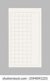 Minimalist calendar design with a grid layout. Simple grid with clean lines. Ideal for organizing and planning. Perfect for minimalist design lovers. Vector illustration.