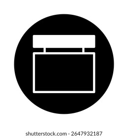 A Minimalist Calendar Icon Design Featuring Simple Rectangles in a Black Circle graphic resource suitable vector