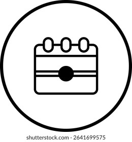 Minimalist calendar icon for events, scheduling, and planning with simple design