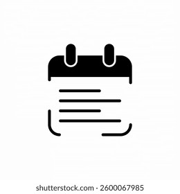 Minimalist Calendar Icon with Notes Lines