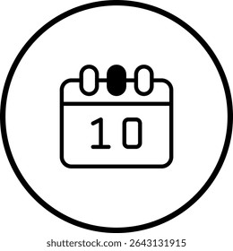 Minimalist Calendar Icon: Representing Dates, Schedules, and Important Events in Bold Outline