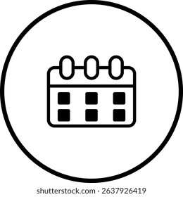 Minimalist Calendar Icon: Schedule, Events, and Time Management Representation