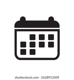Minimalist Calendar Icon with Structured Layout