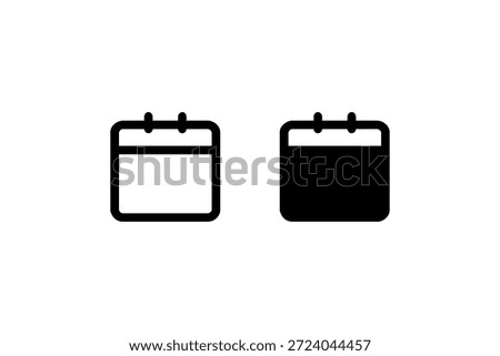 Minimalist calendar icons with variations for interface design.