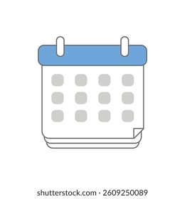 Minimalist calendar illustration featuring empty date blocks. Ideal for representing schedules, deadlines, and events. Useful graphic for websites, apps, and presentations focused on organization and 