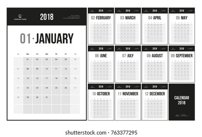 Minimalist Calendar Planner 2018