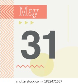 
Minimalist calendar in warm tones. June 31st