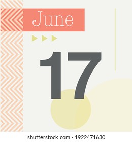
Minimalist calendar in warm tones. June 17th