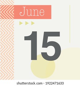 
Minimalist calendar in warm tones. June 15th
