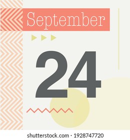 Minimalist calendar in warm tones. September 24th