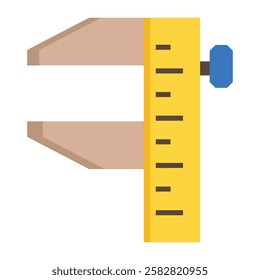 Minimalist caliper icon representing mechanical engineering, precision measurement, and industrial design.