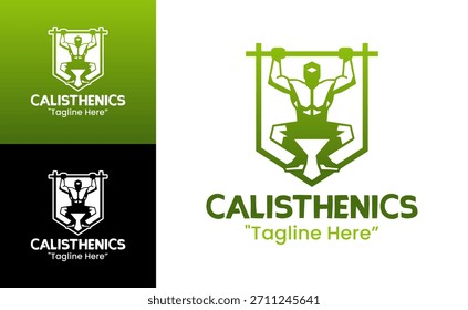 Un logotipo minimalista de calistenia que enfatiza las líneas limpias para gimnasios, entrenadores personales y programas de acondicionamiento físico al aire libre.