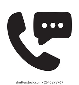 Minimalist call icon with clean vector lines. Ideal for user interfaces, mobile platforms, and customer contact visuals. Isolated on transparent background.