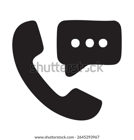 Minimalist call icon with clean vector lines. Ideal for user interfaces, mobile platforms, and customer contact visuals. Isolated on transparent background.