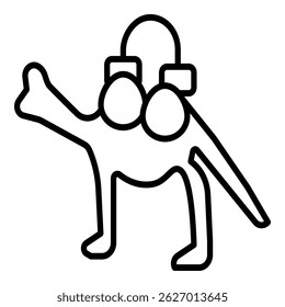 Ícone de camelo minimalista, simbolizando o deserto e a viagem. Apresenta camelo estilizado com corcovas e pernas distintas, ideais para temas de aventura, vida selvagem e deserto.