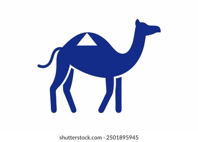 Minimalist Camel Icon Vector Symbol Design on White Background  Vector Illustration, Logo Icon, Cartoon Clipart