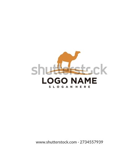 Minimalist camel logo representing desert life, endurance, travel, adventure, and strong professional branding concept