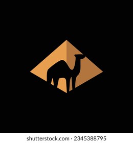 Minimalist Camel Pyramid Logo Design