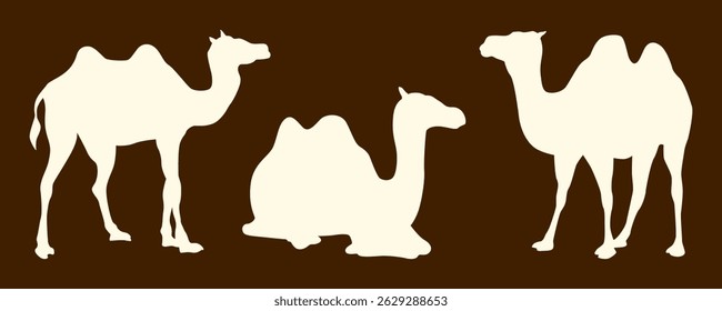 Silhueta de Camelo Minimalista - Vida selvagem do deserto e aventura