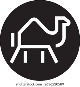 Minimalist Camel Vector Icon Illustration
