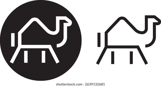 Minimalist Camel Vector Icon Illustration Set