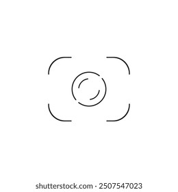 Minimalist camera focusing screen focusing on a subject, perfect for photography concepts