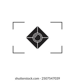 Minimalist camera focusing screen focusing on a subject, perfect for photography concepts