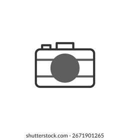 A minimalist camera icon, blending simplicity and modernity. Ideal for photography blogs, graphic design projects, or apps, this clear vector graphic communicates the essence of capturing moments