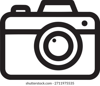 Diseño minimalista del Vector del icono de la cámara en el estilo fino Mediano limpio de la silueta del arte de la línea moderna elemento gráfico simple del signo del símbolo de la Fotografía para la marca profesional de la ilustración y uso digital