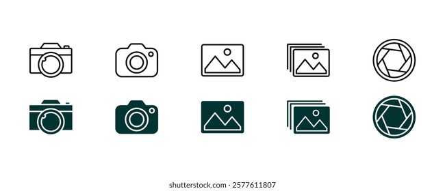 Minimalist Camera Icons Set: High-Quality Vector Collection