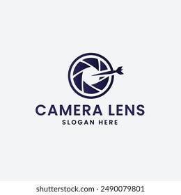 Minimalist Camera Lens Logo Vector Illustration