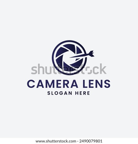 Minimalist Camera Lens Logo Vector Illustration