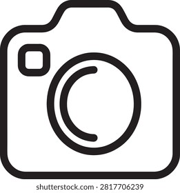 Minimalist camera outline on clean backdrop embodying visual creation and digital media. Ideal for tech articles and design projects.